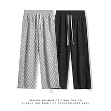 时尚潮流夏季休闲直筒裤特殊格子提花新品男裤XD8807-P60-控78，男装休闲裤，星座717