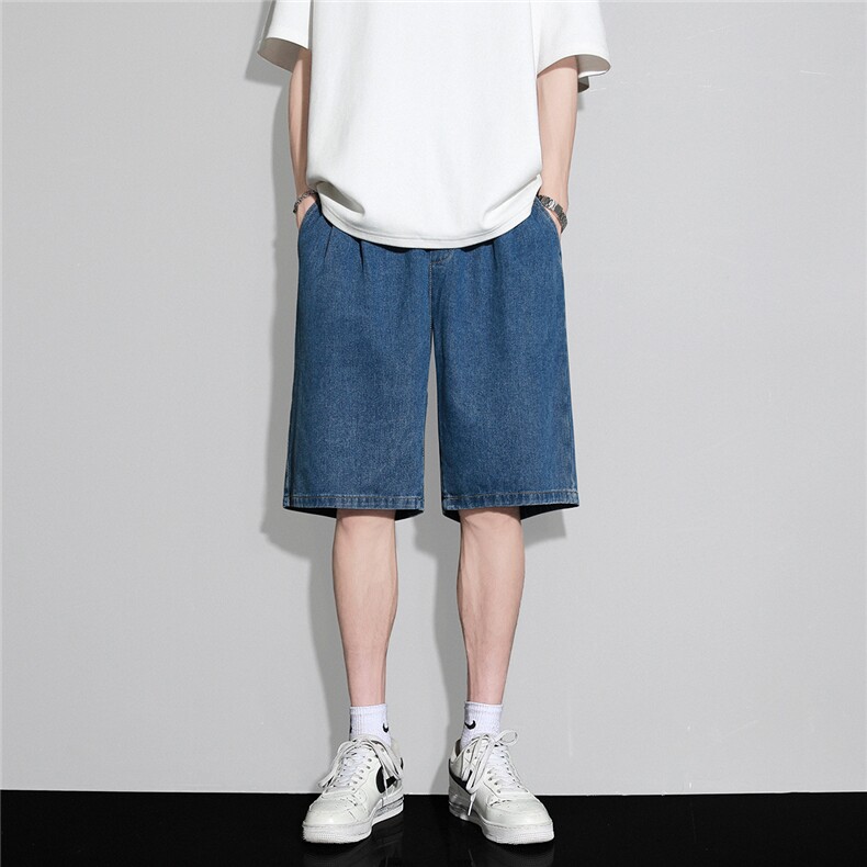 白底2023夏季新款纯色牛仔休闲运动五分裤A27P45,男装牛仔裤,电商A247-1