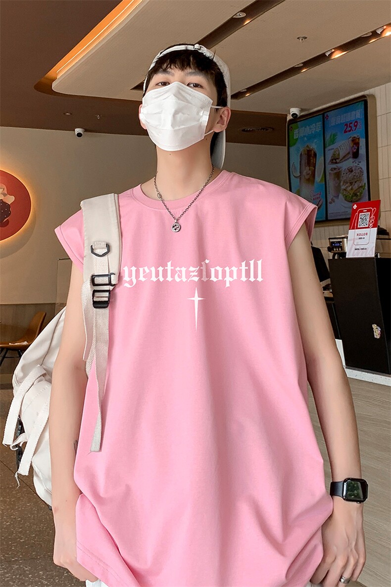 港风直播得物抖音品质男250克重磅纯棉无袖背心T恤T577P28控39,男装背心/马甲,电商C408(原B339-1)