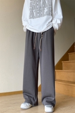 8XL-M特大码休闲裤男生简约休闲日系宽松直通长裤胖子男K933P40，男装休闲裤，电商D206-1