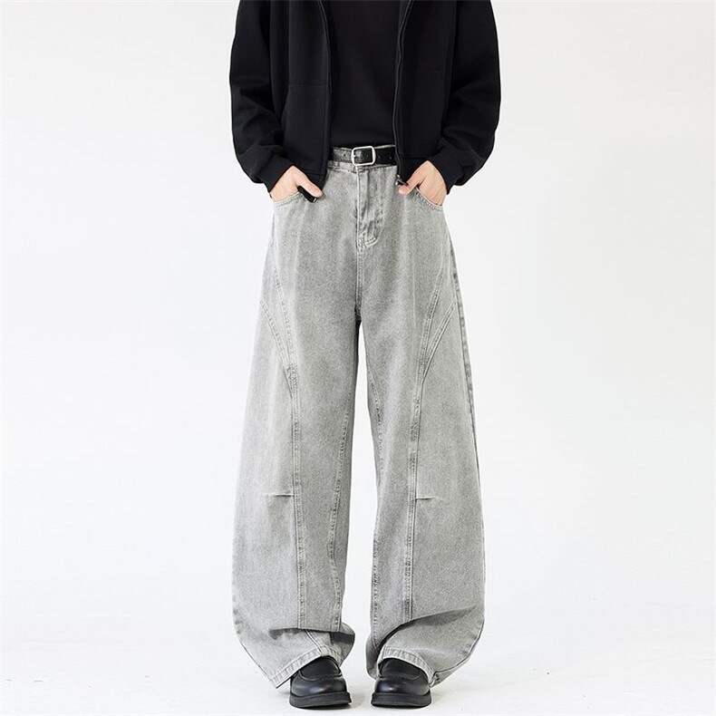 春季新款美式弯刀水洗牛仔裤宽松复古潮牌XZ201-K2597P50,男装牛仔裤,星座201