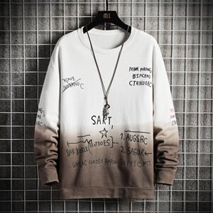 2021春秋季新款长袖男士卫衣潮牌潮流渐变打底衫宽松DF17T