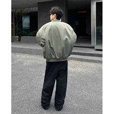 美式飞行员棉服夹克短宽廓形军绿色工装外套秋冬棒球服M8213-P90，男装夹克，星座1109-3
