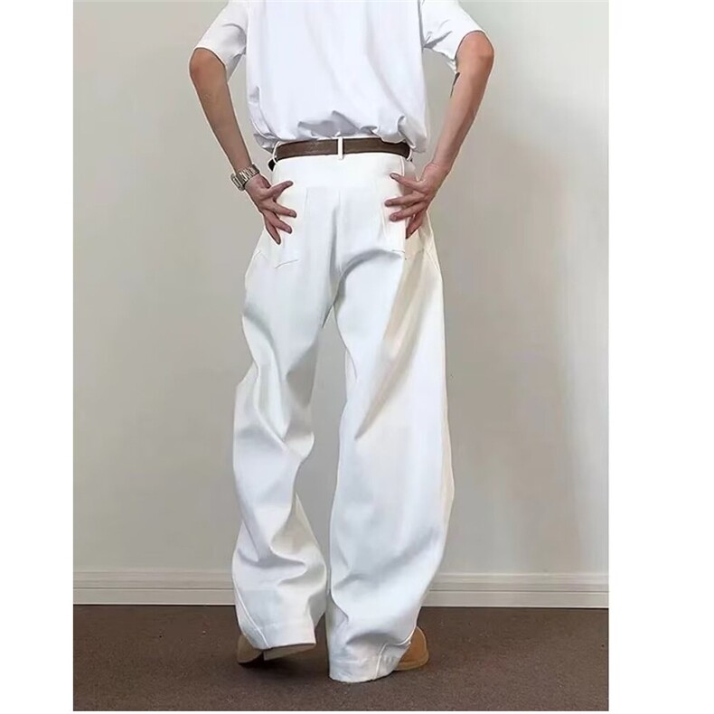 秋冬新款美式潮牌弯刀牛仔裤男阔腿百搭宽松工装直筒裤LQ455-P55,男装牛仔裤,星座1008