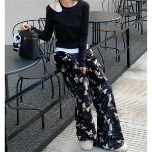 泼墨蝴蝶样式休闲裤，垂感好，网图-A061-AX01380-特P25图片