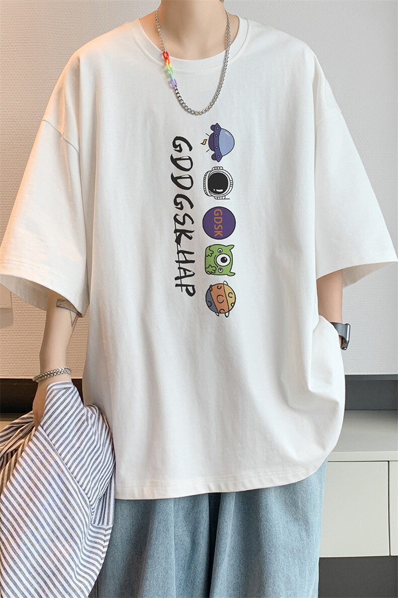 已注册/夏季内景趣味卡通短袖T恤男宽松体恤打底衫DT9664/P25,男装T恤,电商B316
