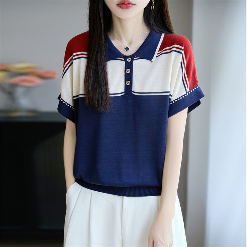 夏季新款简约天丝莱赛尔短袖女宽松百搭显瘦时尚休闲上衣,女装T恤,唐诺
