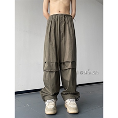 10美式复古垂感休闲宽松机能裤伞兵裤工装裤男女XZ211-1-K2347-65，男装工装外套，星座211-1