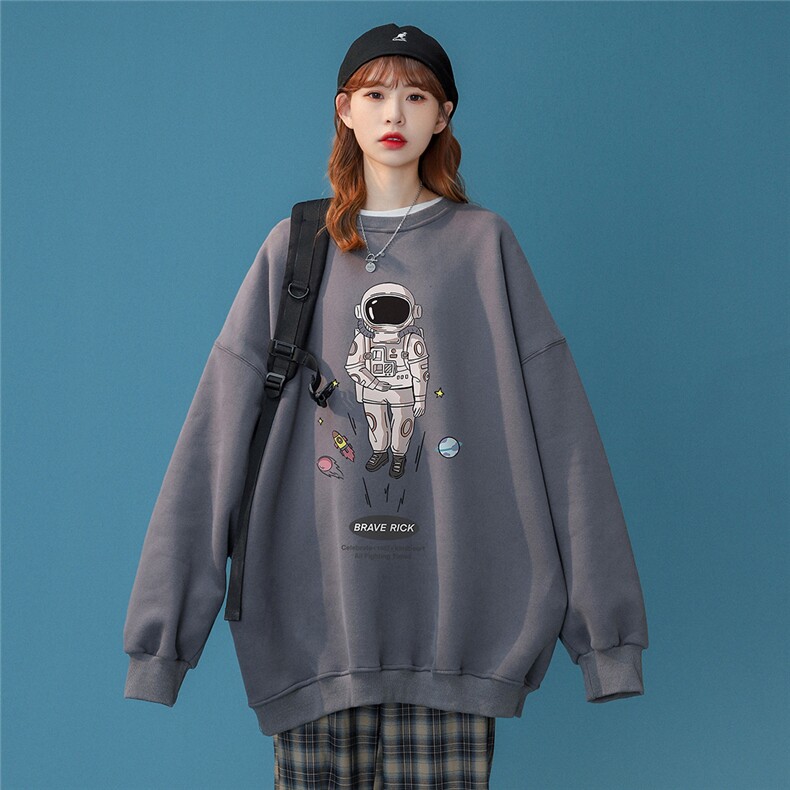 ！春季小众衣服2024年新款太空宇航员宽松卫衣W159P30控48,男装卫衣,A247A
