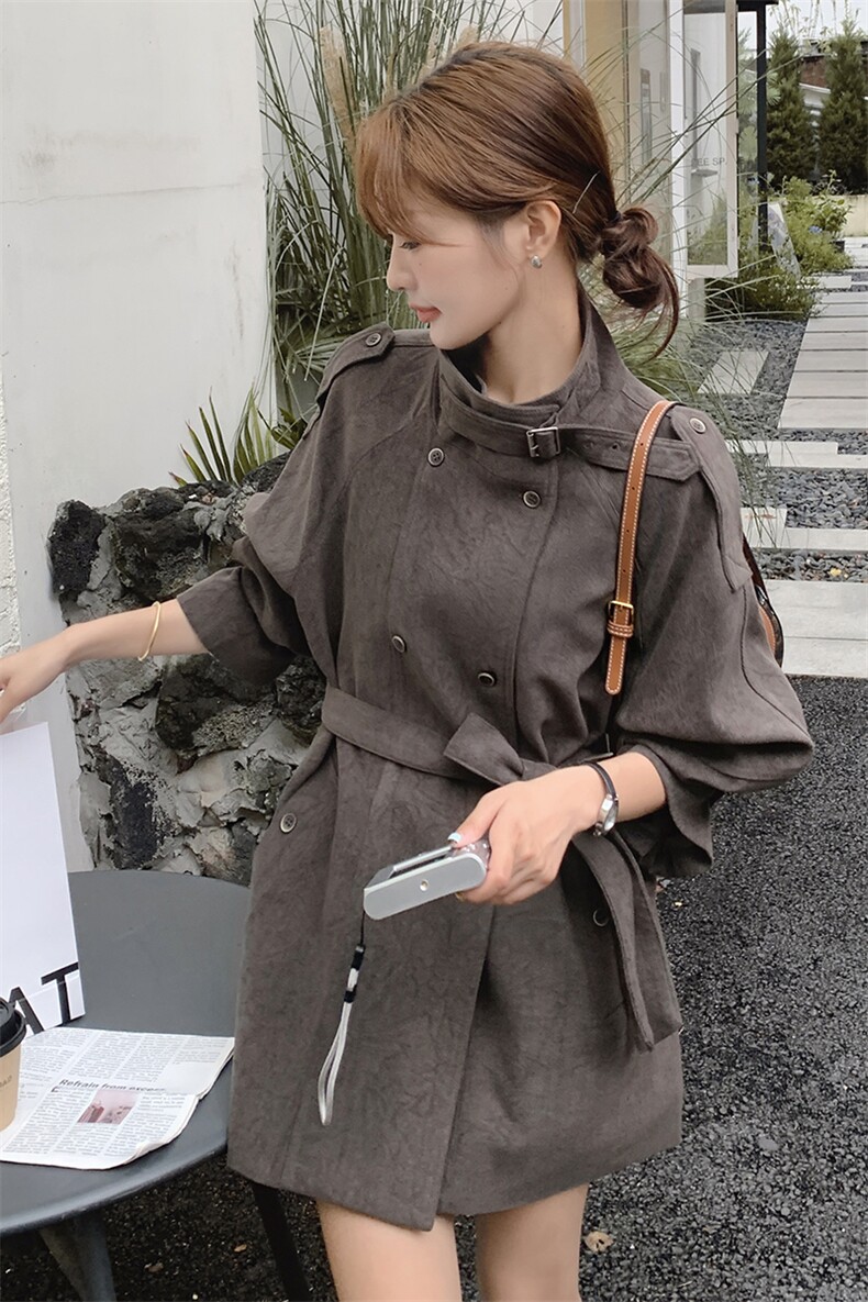 【新款】24秋韩系宽松短款风衣6611-P165-K258,女装风衣,2C305