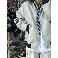 抖音得物高品质美式高街重磅结构设计拼接织带立领卫衣外套CM42，男装卫衣，电商A486