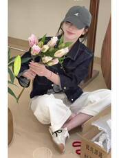 明线牛仔外套百搭时尚简约，女装短外套，湘姗