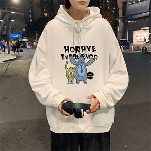 WY2048-P35 加绒款-P40 纯棉连帽卫衣男大码运动帽衫宽松薄外套男图片