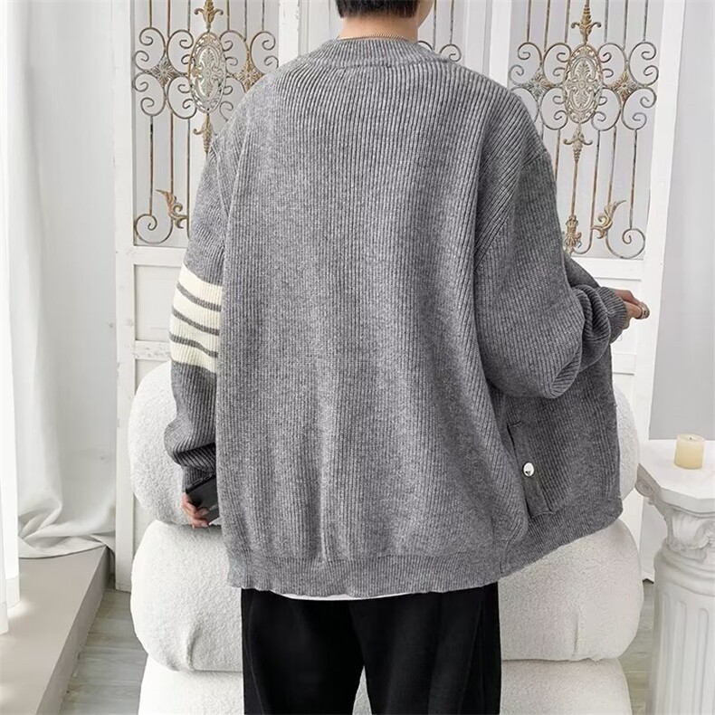 日韩系毛衣简约男女秋冬季外套潮牌休闲百搭开衫棒球服M275/P55,男装针织衫/毛衣,星座506