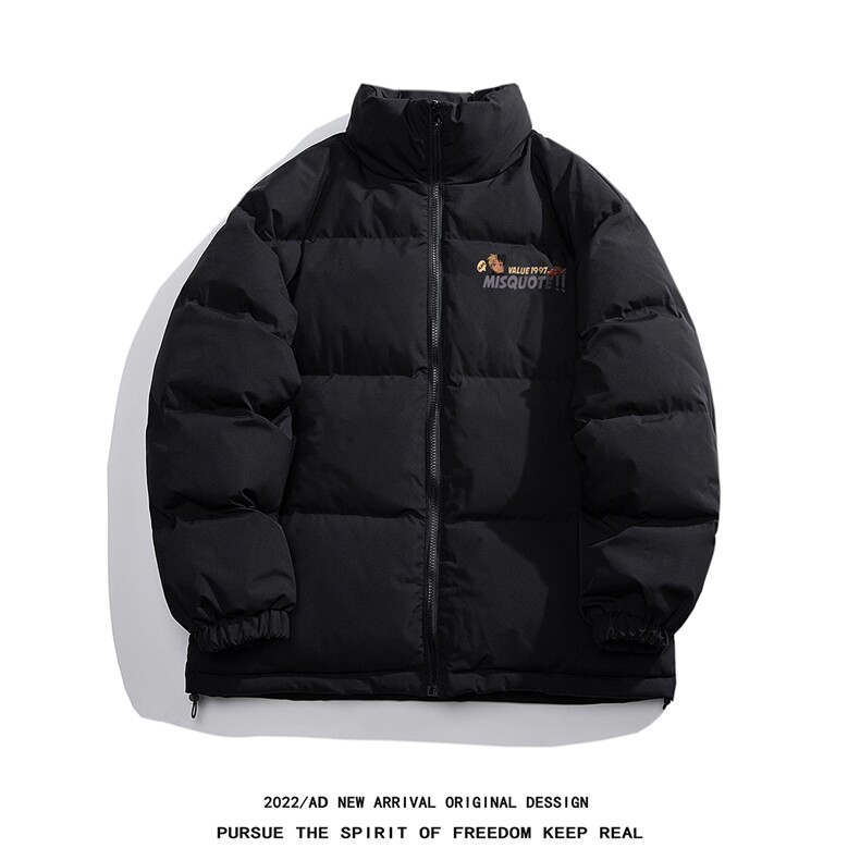 白底22冬季新款时尚潮流印花立领保暖棉衣MY7023P85控118，男装棉衣，电商A247-1