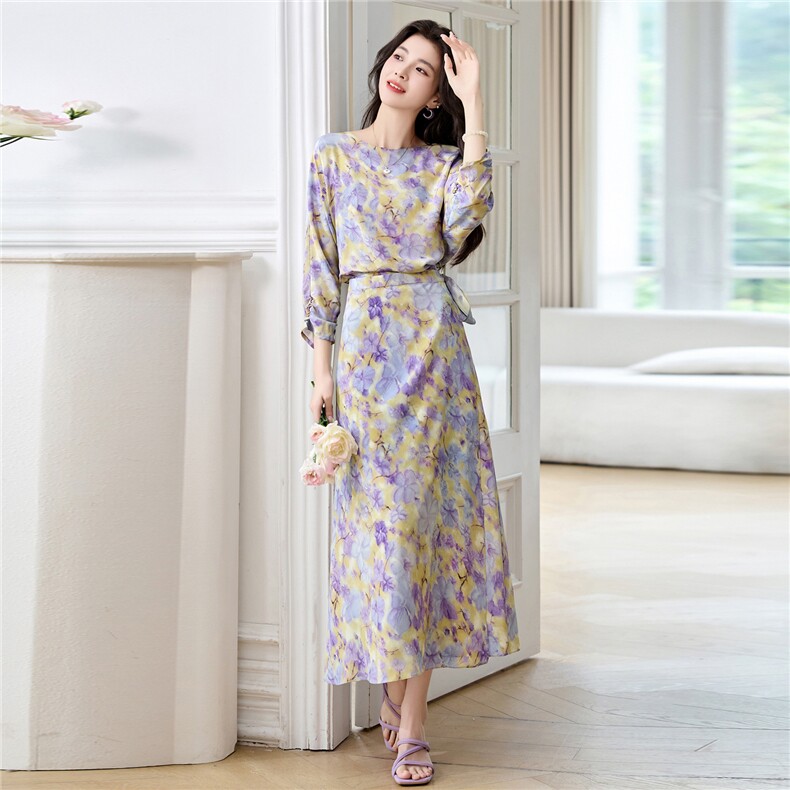 2026新款真丝连衣裙女气质真丝裙子宽松显瘦时尚洋气减龄长裙子,女装连衣裙,阿舍尔精品