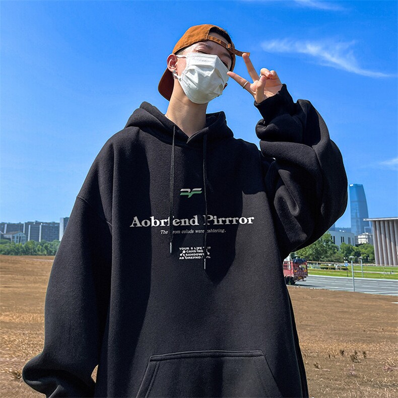 抖音得物供货可提供视频秋冬重磅美式宽松连帽卫衣DL2321,男装卫衣,电商A486