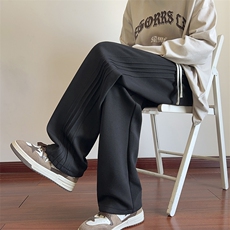 秋季男士休闲裤褶皱直筒宽松长裤抽绳卫裤运动潮流A266-KZ456-P45，男装休闲裤，电商A266