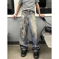 【套图3】903-AK91-特P70【98】S-3XL印花牛仔裤！1，男装牛仔裤，星座903