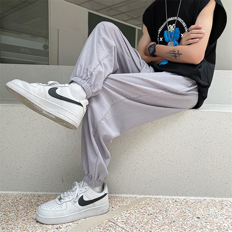 港风ins外景束脚大码宽松潮男休闲运动九分裤KZ0001P55控78,男装休闲裤,电商A089-1