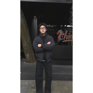 现货美式高街休闲夹克冬季三防立领纯色户外工装加厚棉服外套图片