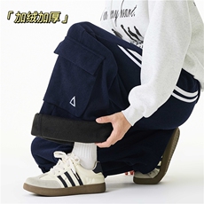 冬季新款灯芯绒条纹三角口袋加绒休闲裤B315-K25887JR-特p45控88，男装卫衣，电商B315
