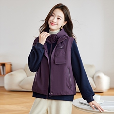 现货！2025冬季新款加棉加厚马甲两件套卫衣，女装棉衣/棉服，慕咨