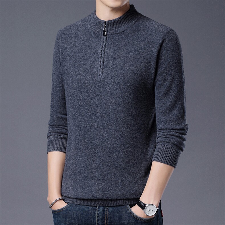 CM12059钱塘2020-2中年男士冬季厚款开衫拉链冬季厚款羊毛衫P160图片
