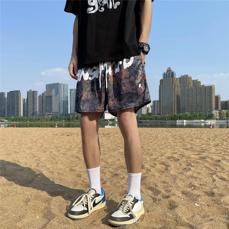美式复古街头刺绣运动短裤男潮流宽松夏季篮球裤DK5528P22,男装休闲裤,星座1116-2