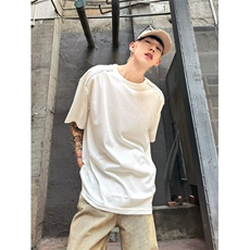 潮牌圆领T恤夏季男款拉链宽松纯色短袖青少年上衣T09，男装T恤，星座1116A-1（原606A）
