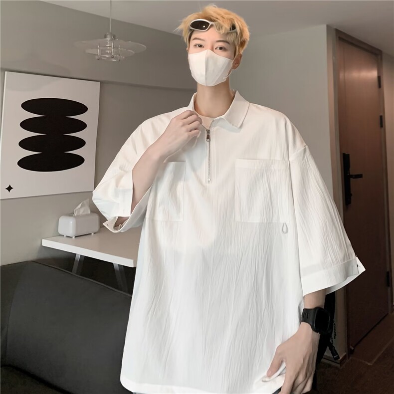 夏季新款衬衫潮流慵懒男方领衬衫W1261P33,男装衬衫,星座1116-2