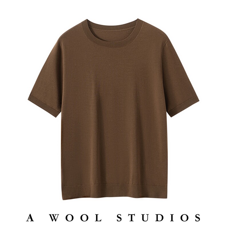 2025年秋季套头圆领羊毛衫短袖时尚百搭通勤休闲，男装羊毛衫，朝思纯山羊绒