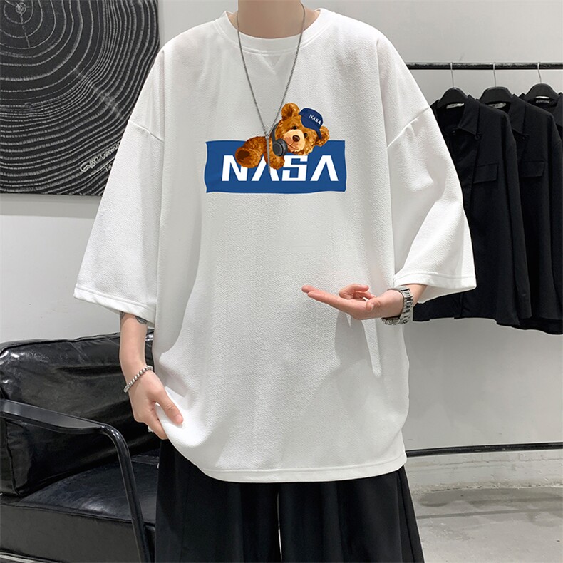 Q11247-P30NASA春夏季七分袖t恤男大码五分袖男短袖中袖大皂风,男装T恤,电商A040