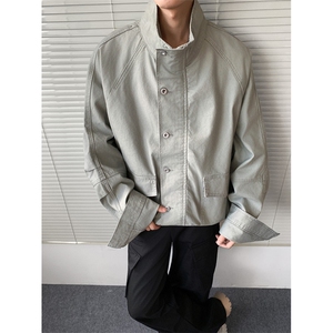 现货得物二开 复古工装宽松立领水洗cleanfit夹克美式JK1252-P98图片