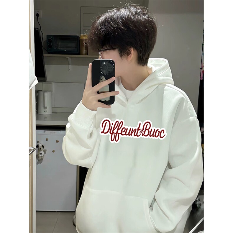 抖音得物高品质印花连帽卫衣秋冬装美式宽松连帽纯色卫衣ADL124,男装卫衣,电商A443
