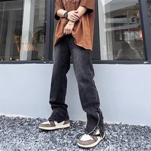 青春流行长裤ins男印花牛仔裤潮新款文艺简约N8833P43图片