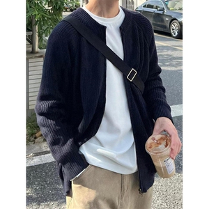 毛衣开衫外套男秋冬宽松拉链针织衫男士休闲上衣 M5006图片