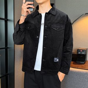 夹克男2021春秋季新款百搭休闲外套潮牌灯芯绒DF53T图片