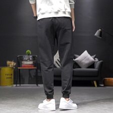 M-8XL男大码束脚反光蝴蝶印花休闲弹力运动裤5032-1_7710-p45，男装休闲裤，星座1516-1