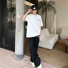 潮美式高街提花浮雕刺绣短袖T恤新款宽松半袖上衣VT5809P35，男装T恤，星座1013-1