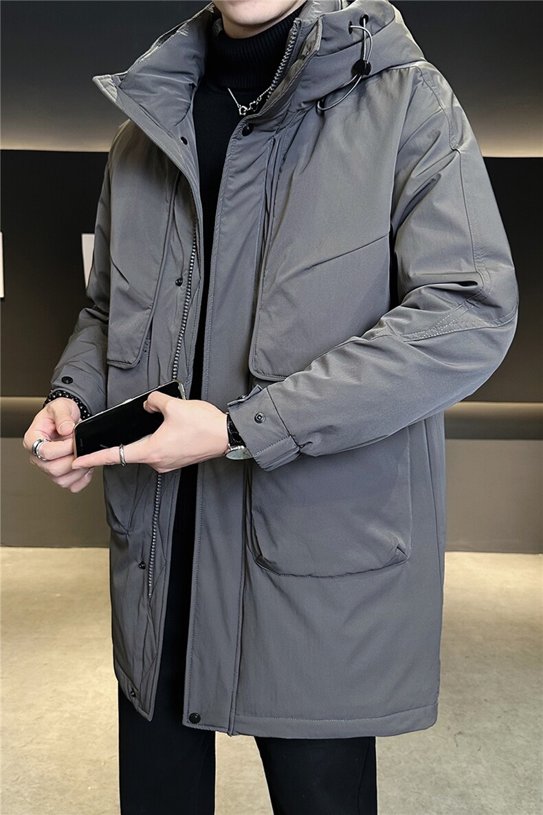 标50绒中长款男士羽绒服冬季2025新款连帽外套A313-9999-P275,男装羽绒服,电商A313