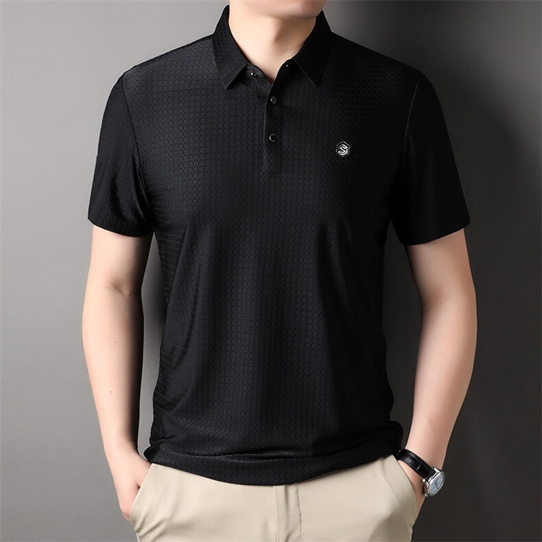 保罗POLO衫男士短袖t恤纯色中年爸爸装男夏季新品高端上衣服体桖,男装T恤,电商B212（原钱塘6029）
