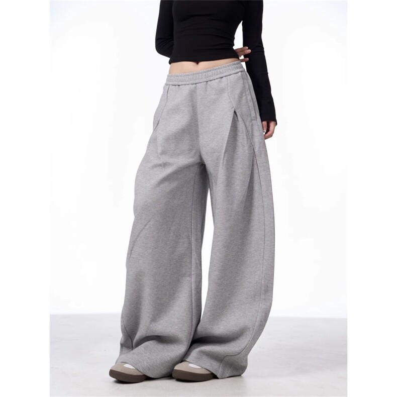 新款美式解构设计感阔腿弯刀卫裤女宽松休闲运动裤K0252-P48，男装休闲裤，星座308B-2