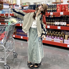 街头风复古宽松短外套女2025春秋超火巨好看休闲减龄宽松上衣夹克，女装短外套，2C050