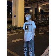 vintage复古潮重磅乐队短袖t恤潮牌宽松百搭体恤，男装T恤，星座310A-4