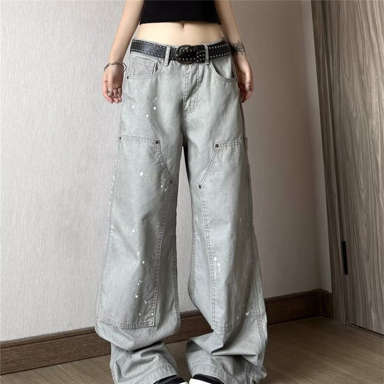 7301-P73美式潮牌洗水泼墨伞兵裤春夏潮牌新品街头宽松休闲裤，男装休闲裤，电商B323A