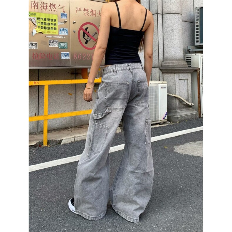 现货。牛仔裤男宽松2026新款痞帅伐木裤子RK3365-P57图片