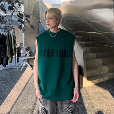 华夫格背心直播高品质重磅220克LAEA厚板印花HB7101-P25控38，男装背心/马甲，星座508（原C305）