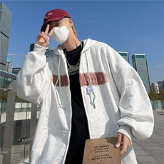 秋季高街ins港风情侣上衣潮流字母开衫宽松连帽卫衣男W5974-P37，男装夹克，星座512-2