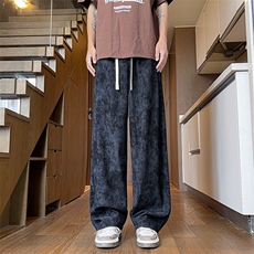 休闲裤男夏季新款港风宽松冰丝扎染阔腿裤CK2116-特P35，男装休闲裤，星座214-3